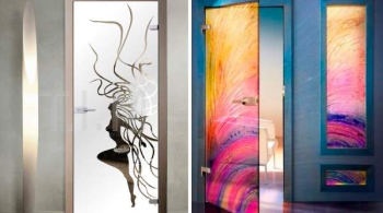 Цветные рисунки на стекле